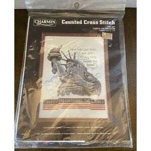vintage Charmin Counted Cross Stitch Touch of Freedom Statue of Liberty 12x16"